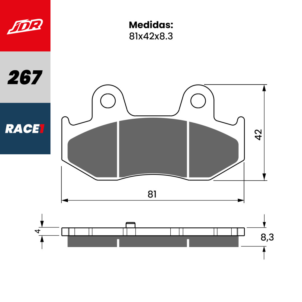 Pastilha De Freio Traseira JDR Modelo Race 1 Para Suzuki AN250 Burgman AN400 Burgman
