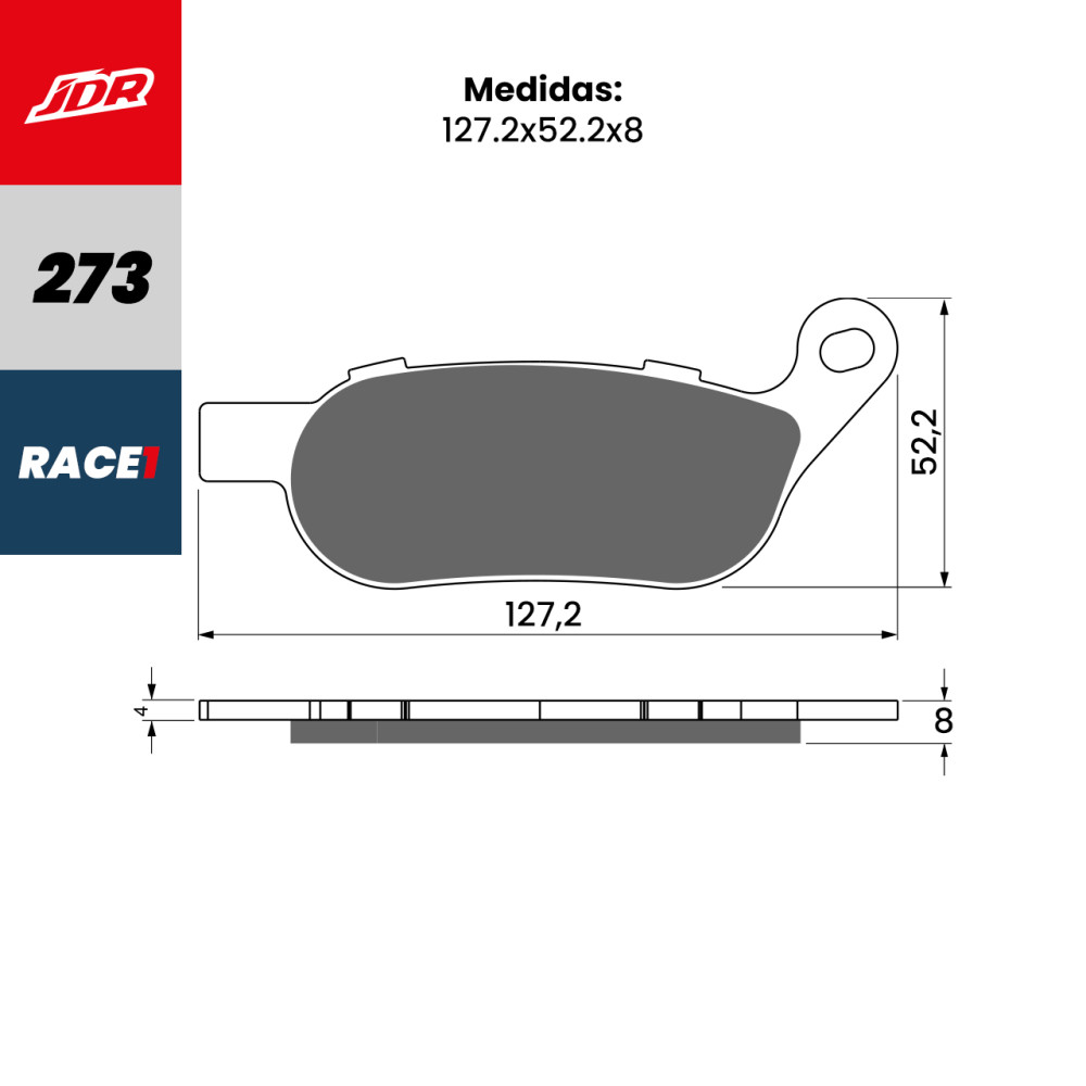 Pastilha De Freio Traseira JDR Modelo Race 1 Para Harley Davidson Heritage Softail Deluxe Fat Boy 1584 S1801