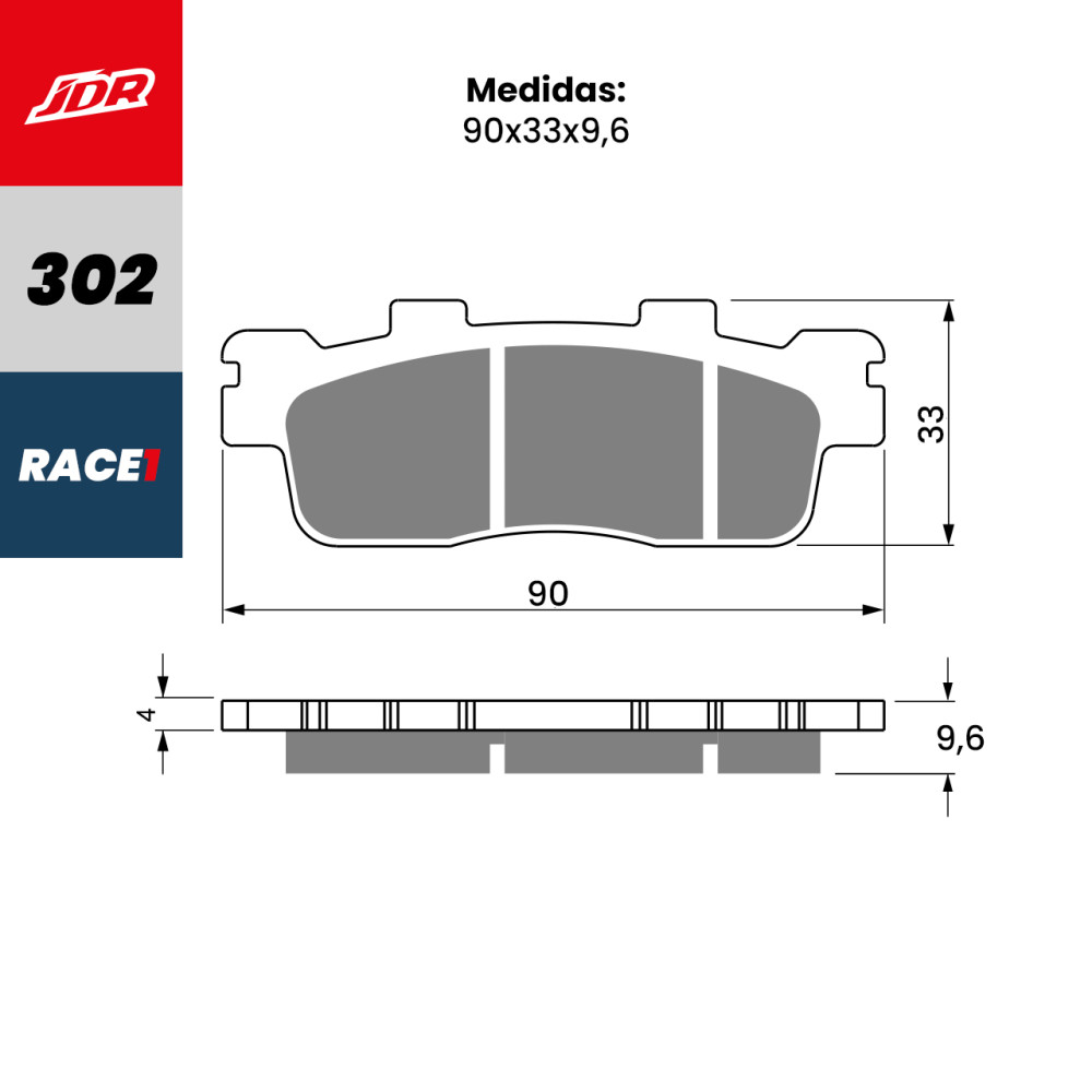Pastilha De Freio Dianteira JDR Modelo Race 1 Para KYMCO i Downtown 125 i Super Dink 125 i Downtown 200 i Downtown 300 i Downtown 300