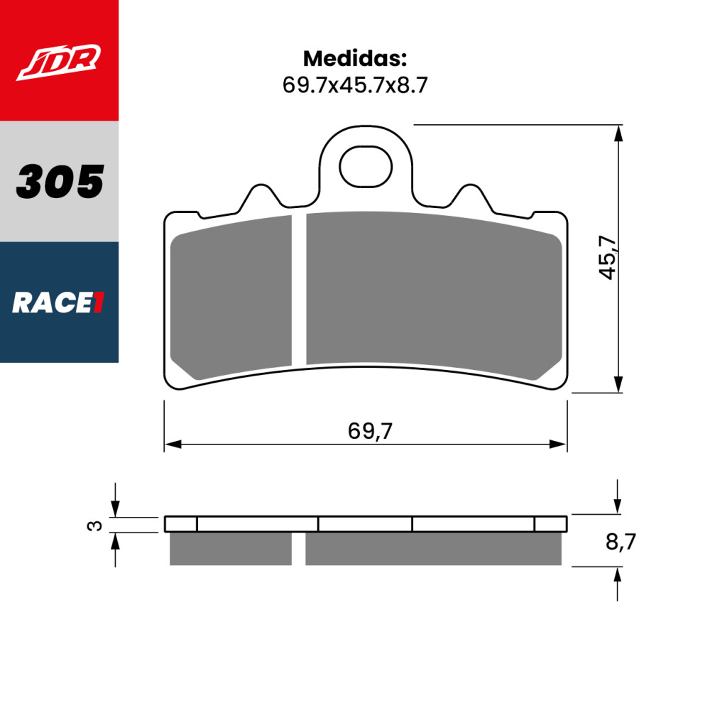 Pastilha De Freio Dianteira JDR Modelo Race 1 Para BMW G310 KTM Duke 200 390