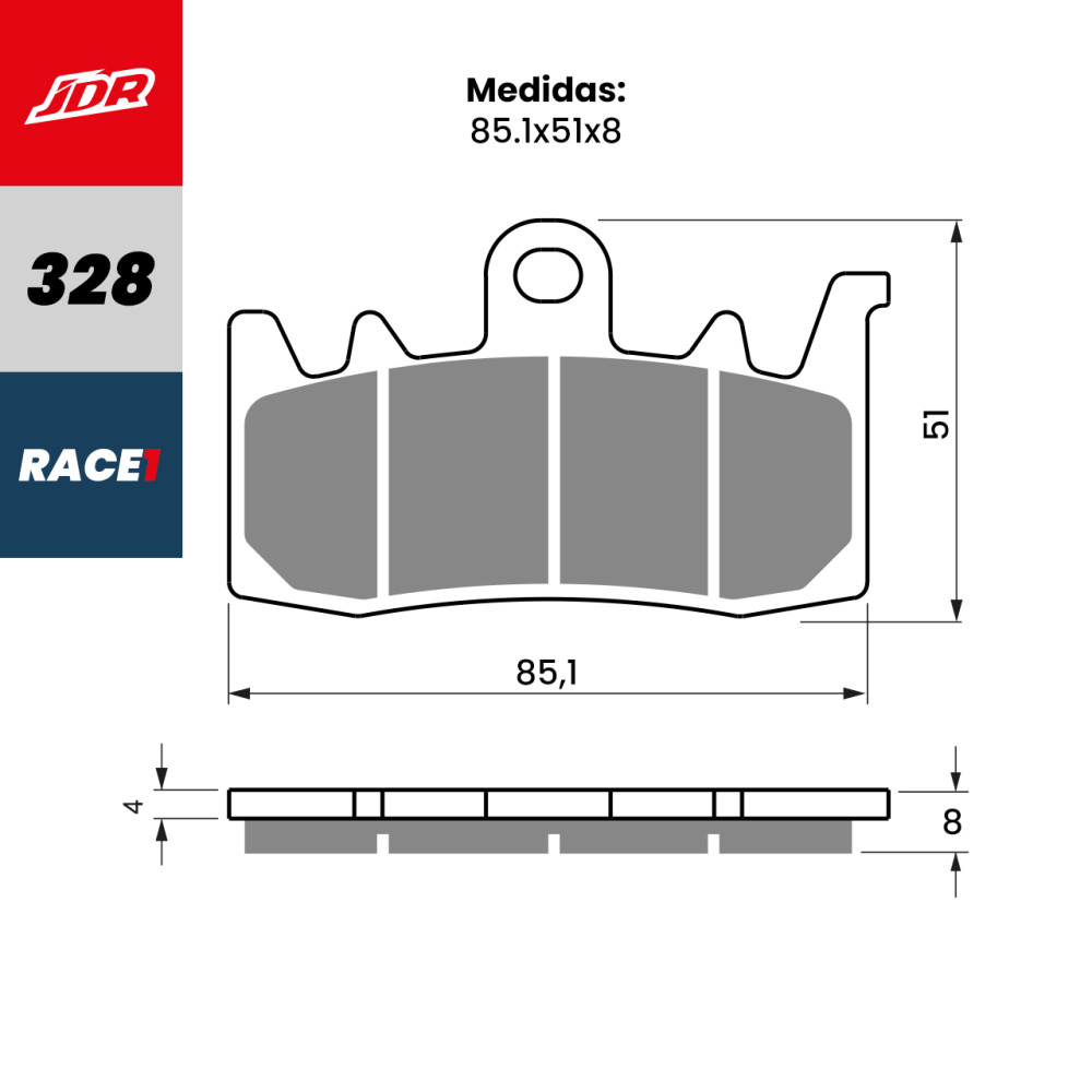 Pastilha De Freio Dianteira JDR Modelo Race 1 Para BMW F 800R F 900R R 1200 GS Triumph Tiger 1200 Explorer Ducati Monster Multistrada