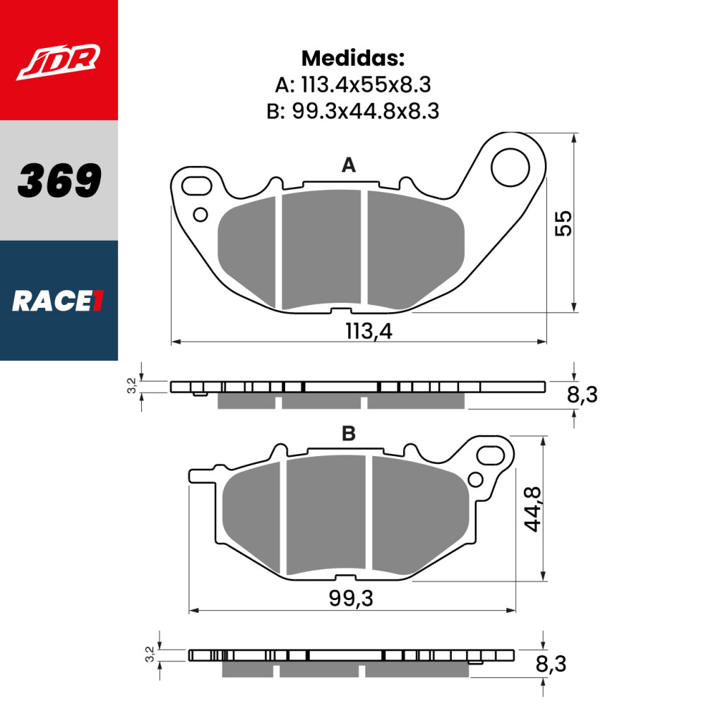 Pastilha De Freio Dianteira JDR Modelo Race 1 Para Yamaha R3 MT-03