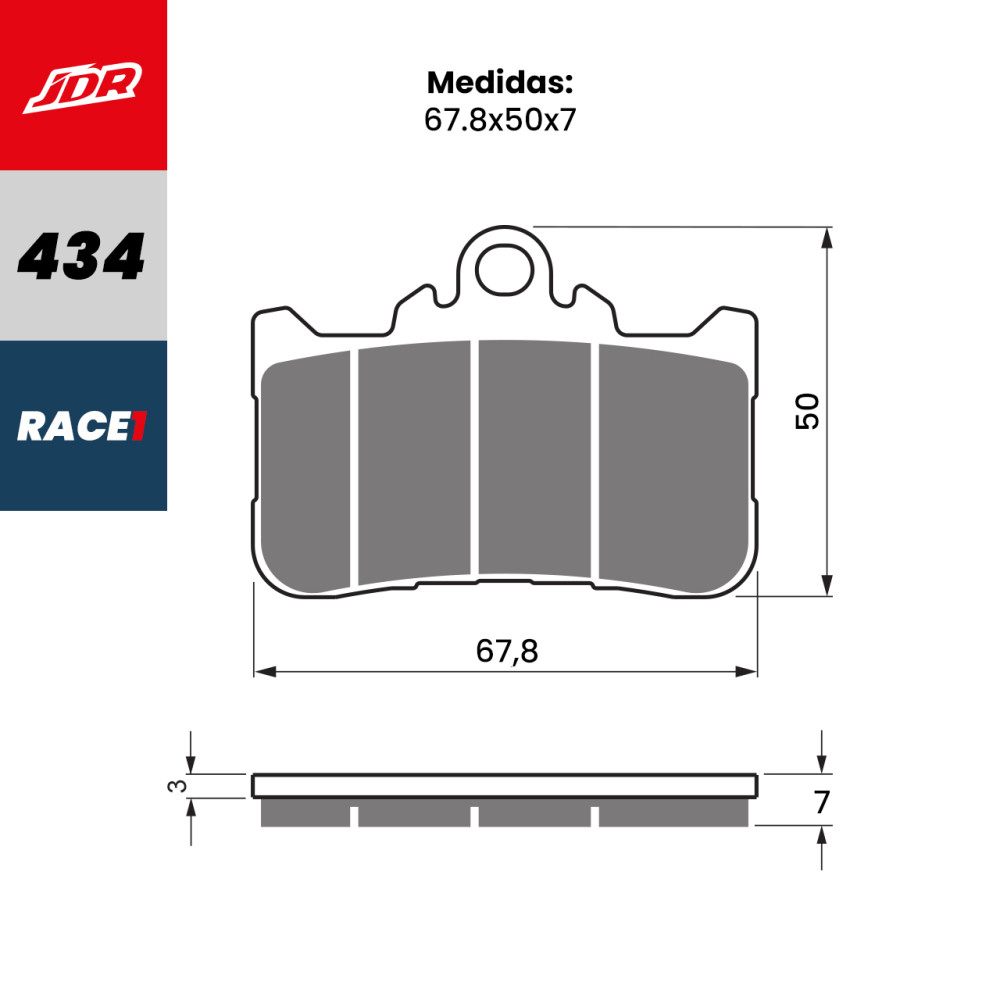 Pastilha De Freio Dianteira JDR Modelo Race 1 Para Honda CB 500F CB 500X CBR 500R CB 750 Hornet