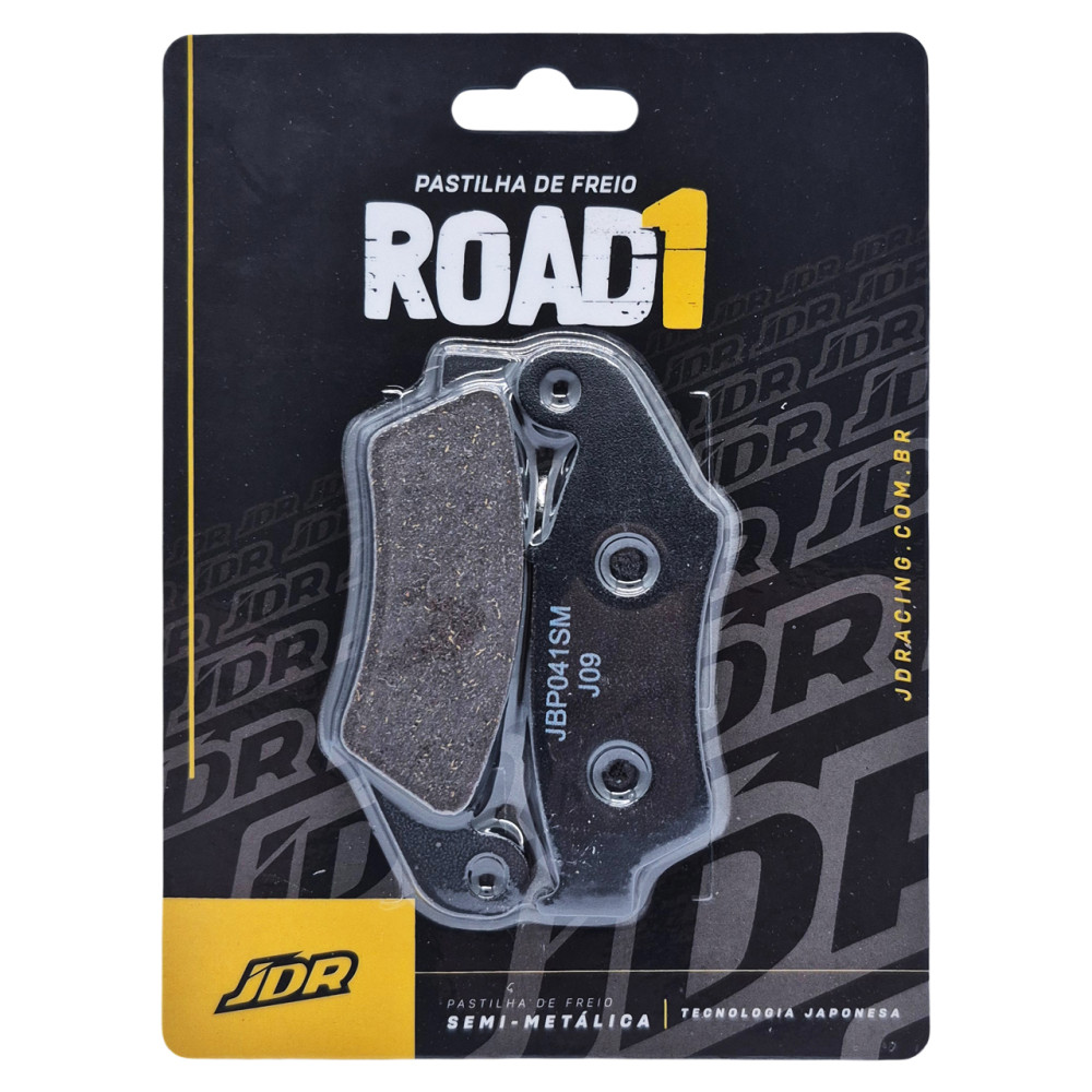 Pastilha De Freio Dianteira JDR Modelo Road 1 Para Honda BIZ 125 NX 150 NXR 150 Bros NXR 160 Bros XRE 190 Com ABS XR 200 XR 250 Tornado  XRE 300 Sem ABS XRE 300 com ABS NX 4 Falcon 400