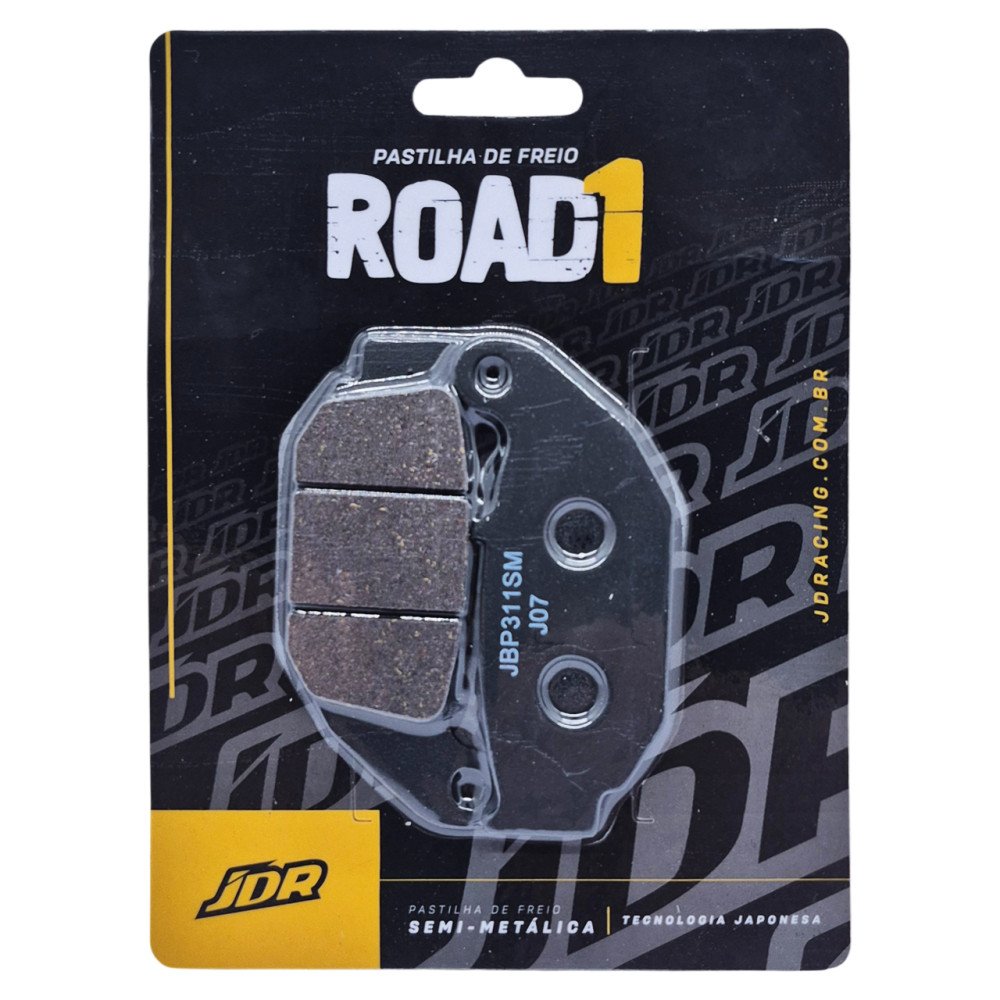 Pastilha De Freio Traseira JDR Modelo Road 1 Para Honda NXR 160 Bros CB 250F Twister XRE 190 Com ABS XRE 300 Com ABS CB300F Twister CB R 300 Tornado 300 XRE 300 Sahara Haojue DR 160 CBS