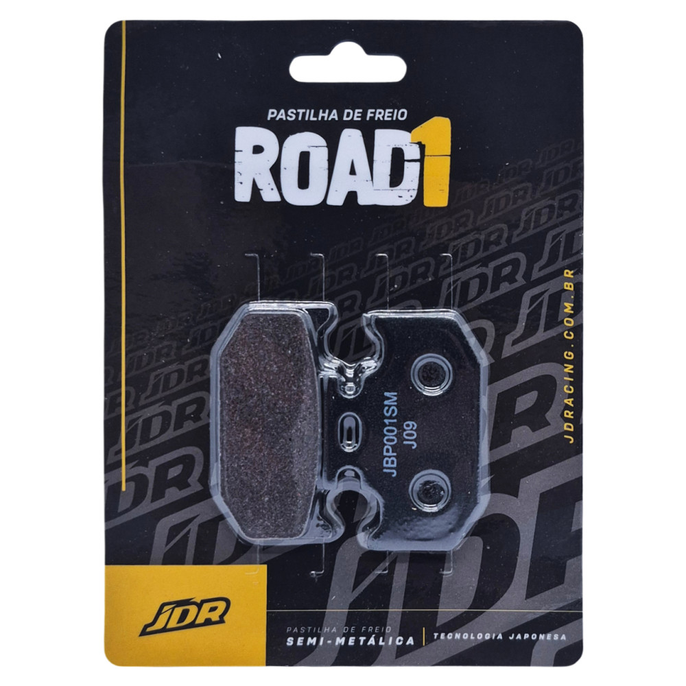 Pastilha De Freio Traseira JDR Modelo Road 1 Para Yamaha XTZ 150 Crosser Com ABS XTZ 250 Lander XTZ 250 Ténéré Lander 250 Com ABS Fazer YS 250