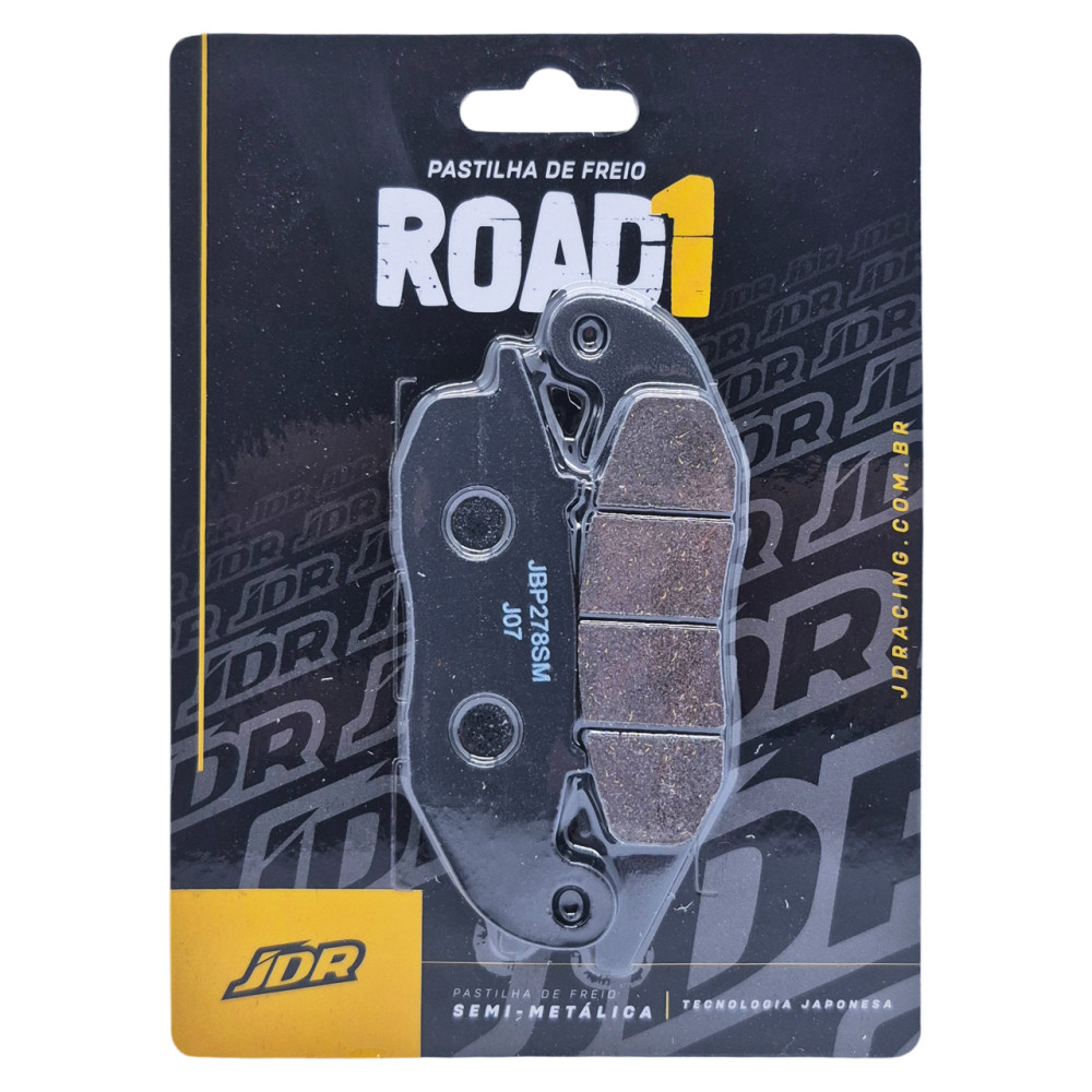 Pastilha De Freio Dianteira JDR Modelo Road 1 Para Honda PCX 125 Com ABS Tornado 300 25 XRE 300 Sahara Yamaha XTZ 150 Crosser ED Lander 250 Com ABS XTZ 250 Ténéré