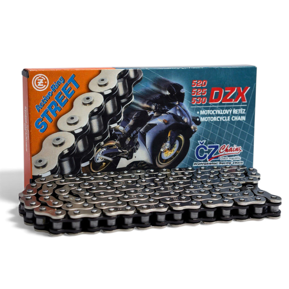 Corrente Cz Chains Modelo DZX Passo 520 Com 120 Elos Com Retentor Em “X”