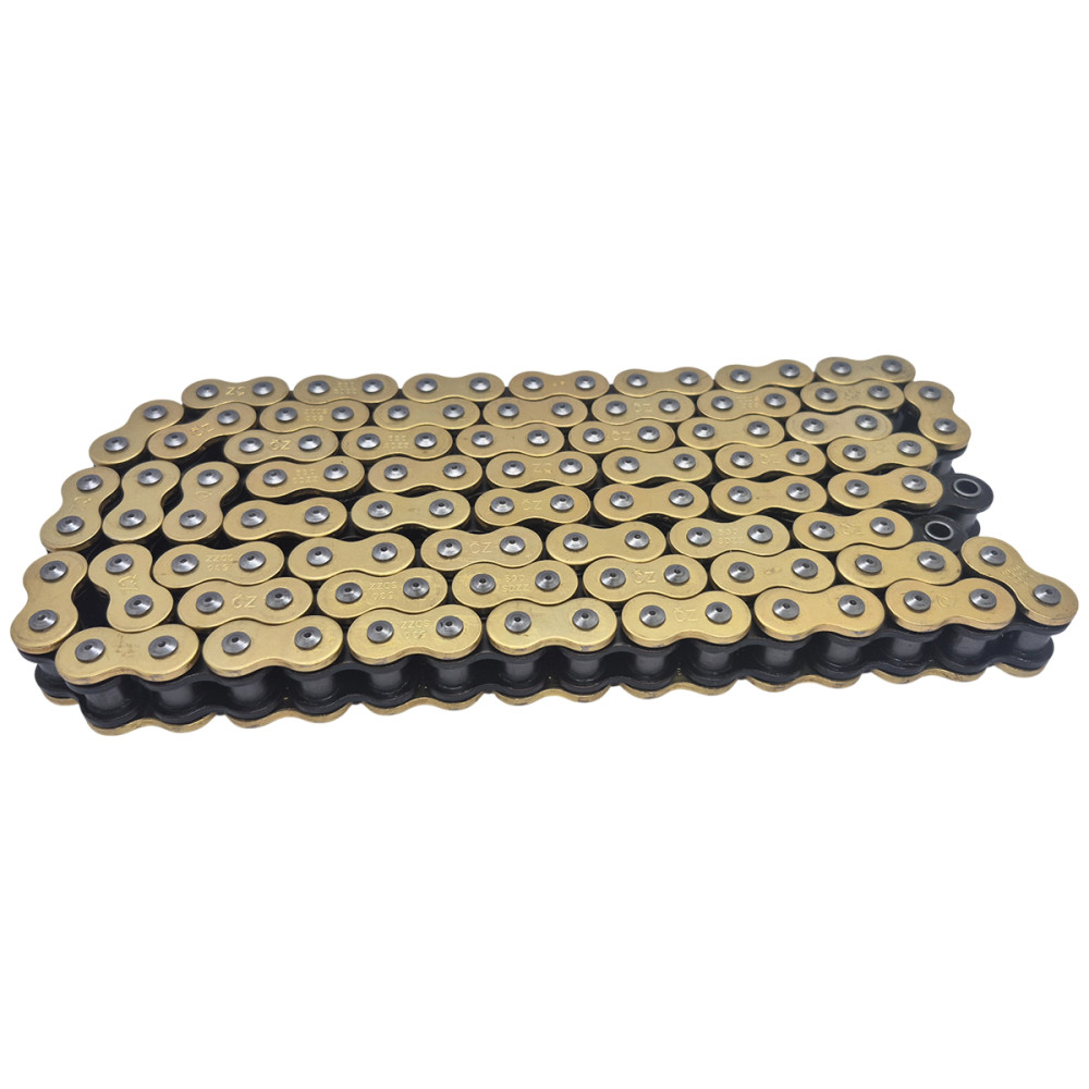 Corrente Cz Chains Modelo SDZZ Passo 530 Com 120 Elos Com Retentor Em “X” Dourada