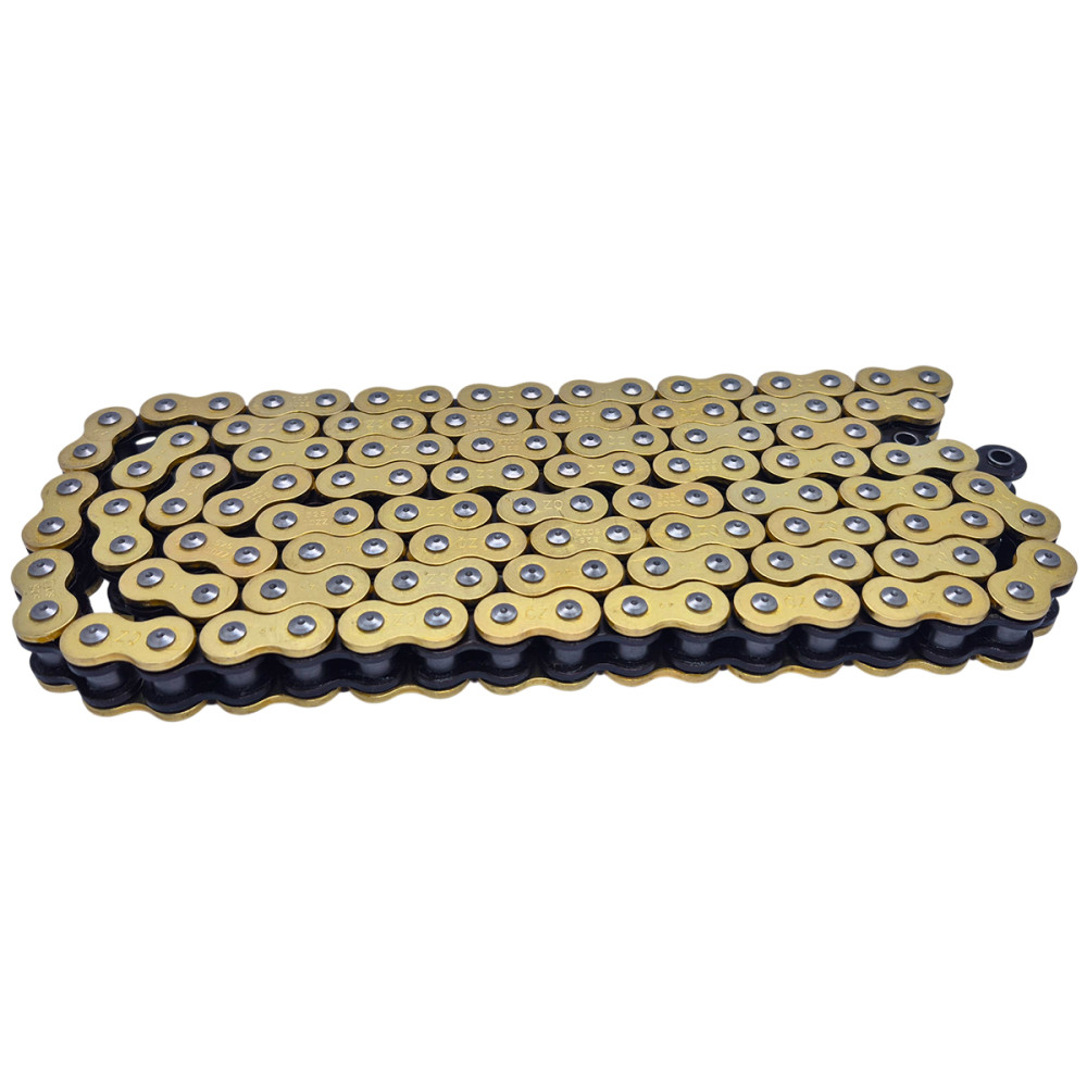 Corrente Cz Chains Modelo SDZZ Passo 525 Com 128 Elos Com Retentor Em “X” Dourada