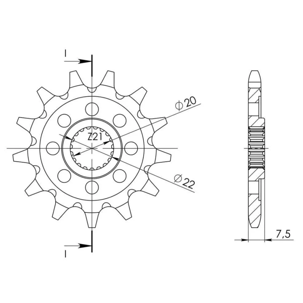 Pinhão Supersprox 14 Dentes Para Honda CR 125R (04/07) CRF 250R (04/17) CRF 250X (04/17)