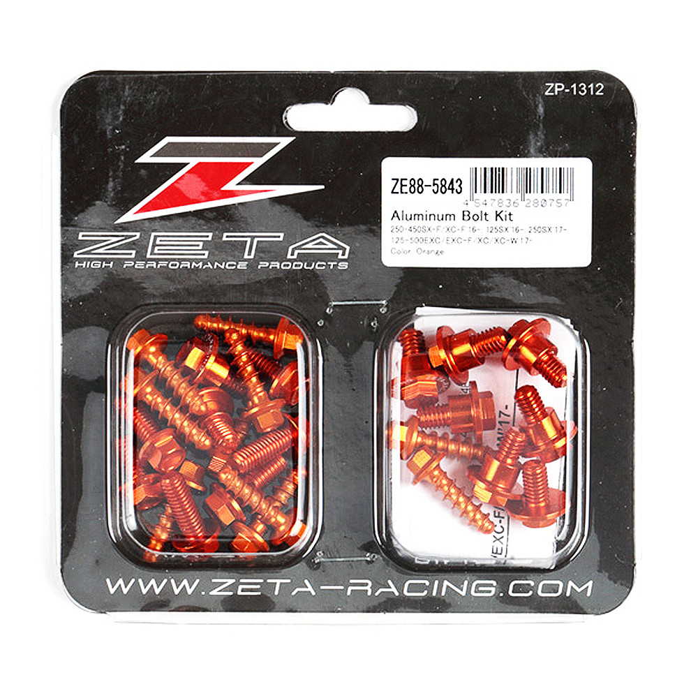 Kit Parafusos para Fixar Plásticos Zeta para KTM SX125/150 16/18 SX250 17/18 SX-F250/350/450 16/18 XC-F250/350/450 16/18 EXC/EXC TPI/EXC-F/XC/XC-W 125 a 520 17/18