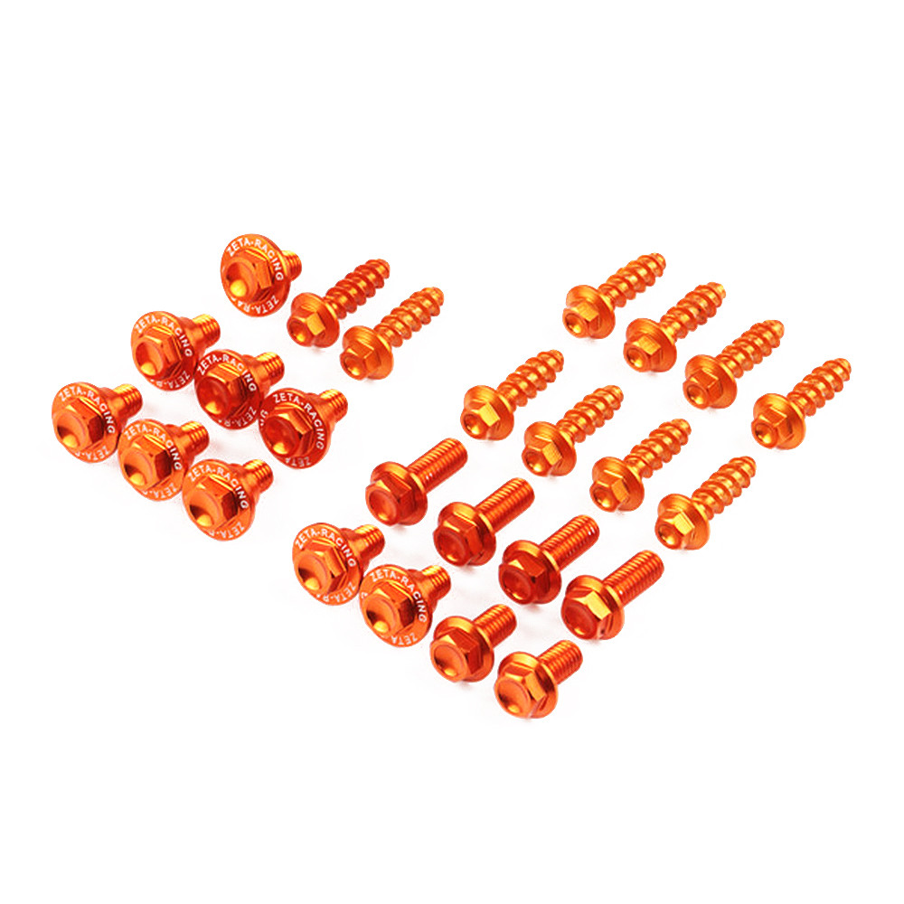 Kit Parafusos para Fixar Plásticos Zeta para KTM SX125/150 16/18 SX250 17/18 SX-F250/350/450 16/18 XC-F250/350/450 16/18 EXC/EXC TPI/EXC-F/XC/XC-W 125 a 520 17/18