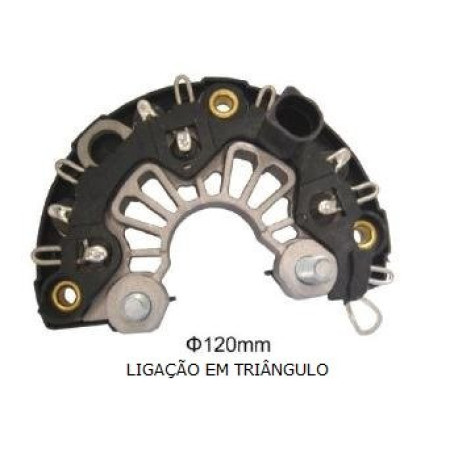 PLACA DIODO COMPATÍVEL BOSCH-6 ELETR CAMINHAO MB/VW 14V 90A G1432 IK3057