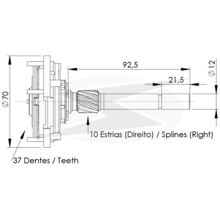 PLANETÁRIA PARTIDA COMPATÍVEL BOSCH DW 37D UNF11010
