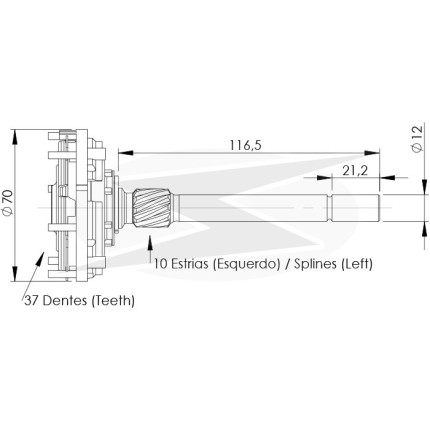 PLANETÁRIA PARTIDA COMPATÍVEL BOSCH DW 37D UNF11015