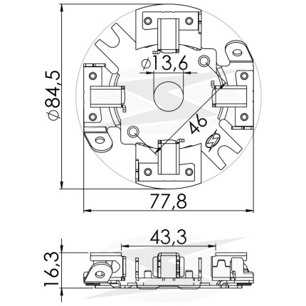 PORTA ESCOVA PARTIDA COMPATÍVEL BOSCH EF VW/FORD/FIAT/GM UNF1101