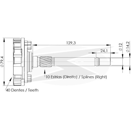 PLANETÁRIA PARTIDA COMPATÍVEL BOSCH EV-MOD 40D F250/F4000 UNF11090