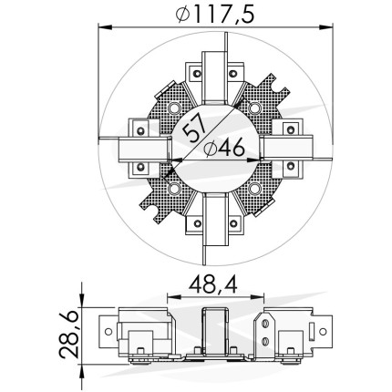 PORTA ESCOVA PARTIDA COMPATÍVEL BOSCH JF 24V MODERNO UNF1113
