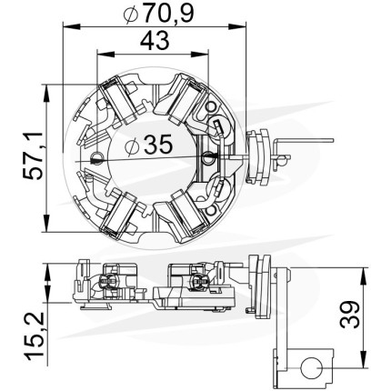 PORTA ESCOVA PARTIDA COMPATÍVEL BOSCH DW/DB ANTI-HORARIO UNF1117