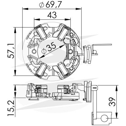 PORTA ESCOVA PARTIDA COMPATÍVEL BOSCH DW/DB HORARIO UNF1118