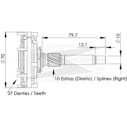 PLANETÁRIA PARTIDA COMPATÍVEL BOSCH DW 37D UNF11195