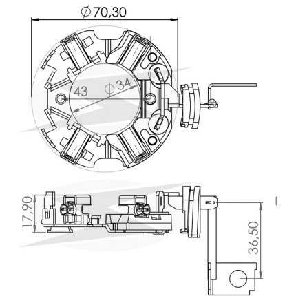 PORTA ESCOVA PARTIDA COMPATÍVEL BOSCH DW HORARIO UNF1119