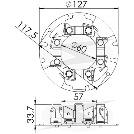 PORTA ESCOVA PARTIDA COMPATÍVEL DELCO 37MT 12V CUMMINS FORD/VW UNF1120