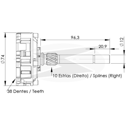 PLANETÁRIA PARTIDA COMPATÍVEL BOSCH 38D DUCATO/BOXER/JUMPER UNF11218