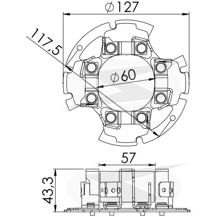 PORTA ESCOVA PARTIDA COMPATÍVEL DELCO 42MT 24V UNF1123