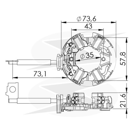 PORTA ESCOVA PARTIDA COMPATÍVEL BOSCH DW GR/DB ANTI-HORARIO UNF1127