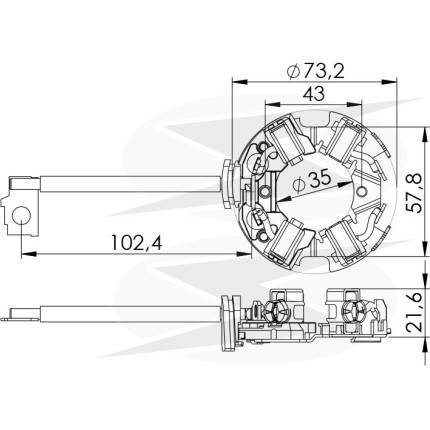 PORTA ESCOVA PARTIDA COMPATÍVEL BOSCH DW GR HORARIO UNF1128
