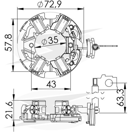 PORTA ESCOVA PARTIDA COMPATÍVEL BOSCH DW GR HORARIO UNF1129