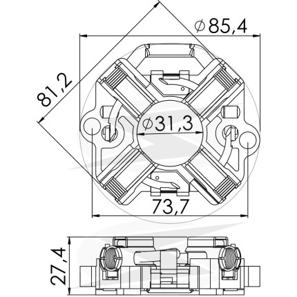 PORTA ESCOVA PARTIDA COMPATÍVEL BOSCH EV ANTIG UNF1131