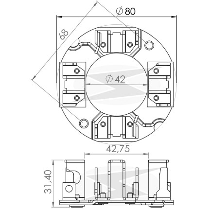 PORTA ESCOVA PARTIDA COMPATÍVEL DELCO 28MT 24V CUMMINS MB UNF1134