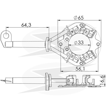 PORTA ESCOVA PARTIDA COMPATÍVEL LUCAS/HITACHI M74 UNF1135