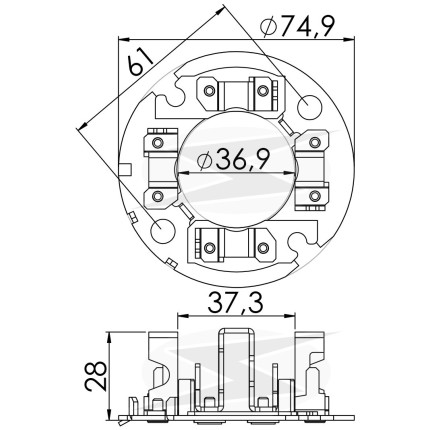 PORTA ESCOVA PARTIDA COMPATÍVEL DENSO 12V BESTA 2.2, 2.7 UNF1154