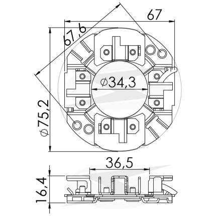 PORTA ESCOVA PARTIDA COMPATÍVEL MITSUBISHI 4 ESC UNF1159