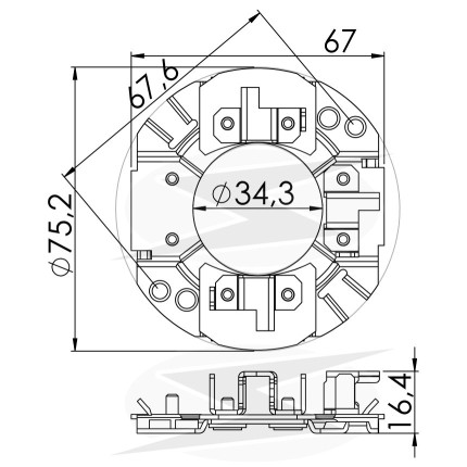 PORTA ESCOVA PARTIDA COMPATÍVEL MITSUBISHI 3 ESC UNF1160