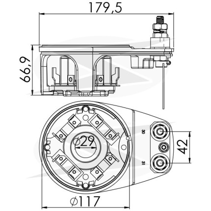 PORTA ESCOVA PARTIDA COMPATÍVEL BOSCH KB 24V CAVEIRA UNF1166