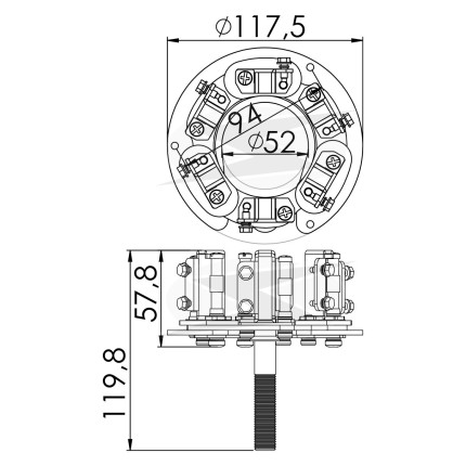PORTA ESCOVA PARTIDA COMPATÍVEL DELCO 50MT 24V - C/12 ESCOVAS UNF1167