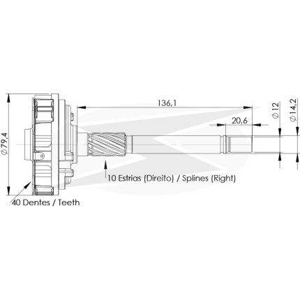 PLANETÁRIA PARTIDA COMPATÍVEL BOSCH 40D CARGO 24V UNF11727