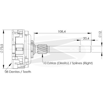 PLANETÁRIA PARTIDA COMPATÍVEL BOSCH 38D 108-E19 CARGO UNF11779