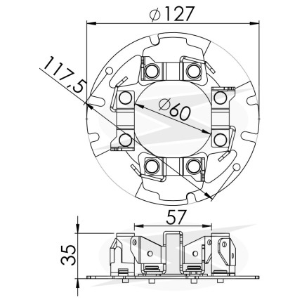 PORTA ESCOVA PARTIDA COMPATÍVEL DELCO 41MT 12V UNF1184