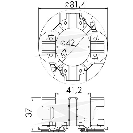 PORTA ESCOVA PARTIDA COMPATÍVEL MITSUBISHI 24V UNF1187