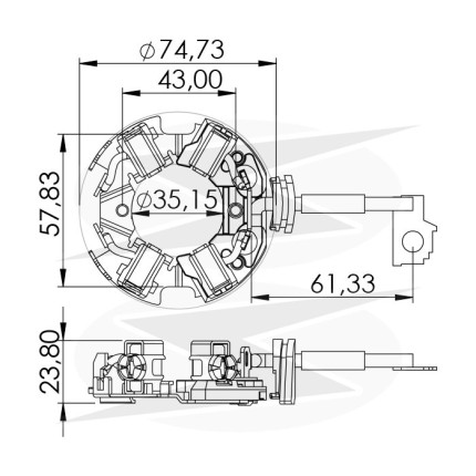 PORTA ESCOVA PARTIDA COMPATÍVEL BOSCH DW GR HORARIO UNF1194