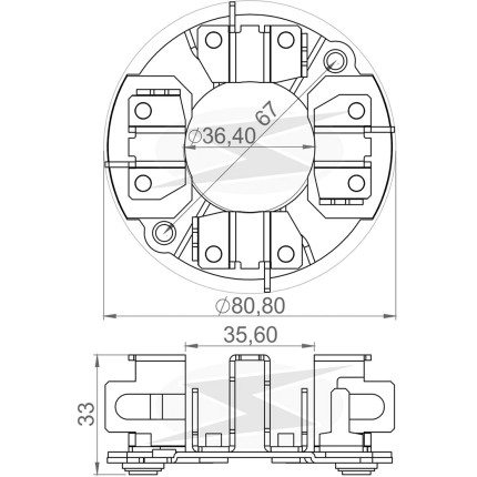 PORTA ESCOVA PARTIDA COMPATÍVEL PRESTOLITE M100 24V UNF1195