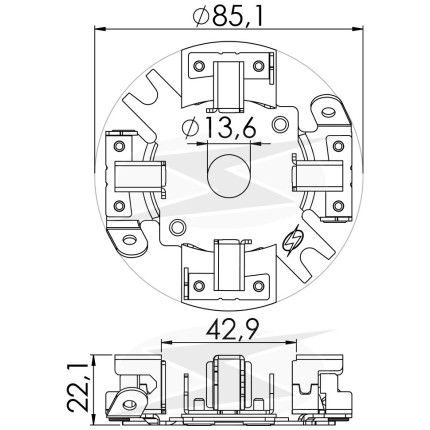 PORTA ESCOVA PARTIDA COMPATÍVEL BOSCH EF MEXICANO 6V UNF1198