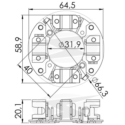PORTA ESCOVA PARTIDA COMPATÍVEL  DENSO/MARELLI UNF1208