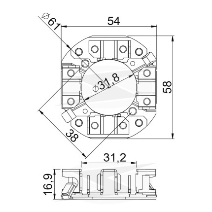 PORTA ESCOVA PARTIDA COMPATÍVEL DENSO 12V PEQ UNF1209
